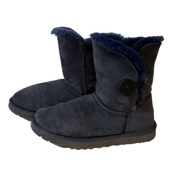 Ugg Bailey Button Navy Boots - Picture 2 of 10